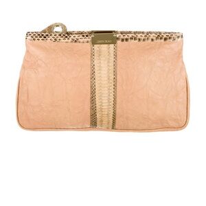 Jimmy Choo Zulu Clutch -Nude with Snakeskin